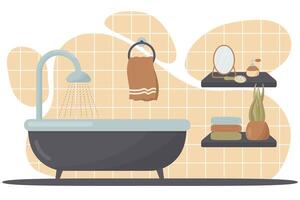 bathroom interior illustration vector