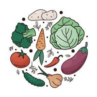 cartoon vegetables set vector