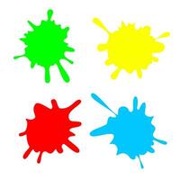 set of different color splash and spot vector