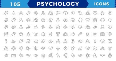 Pixel Perfect Psychology and mental line icons collection.minimal thin line web icon set. Big UI icon set in a flat design. Thin outline icons pack, editable stroke. vector