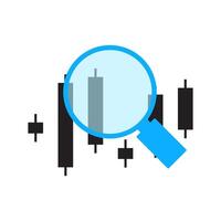 Technical Analysis Stock Looking Detail View Icon Symbol Design vector