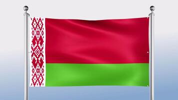 Weißrussland Flagge hängt auf das Pole auf beide Seiten video