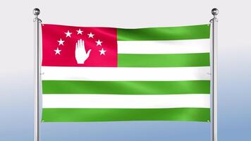 Abchazië vlag blijft hangen Aan de pool Aan beide zijden video