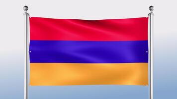 Armenia bandera cuelga en el polo en ambos lados video