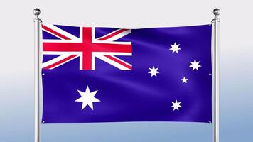 Australie drapeau bloque sur le pôle sur tous les deux côtés video