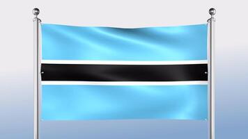 Botswana Flag Hangs On The Pole On Both Sides video