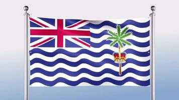 británico indio Oceano territorio bandera cuelga en el polo en ambos lados video