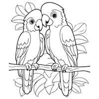 Hand drawn kawaii coloring book illustration vector