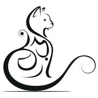 Cat line art design illustration vector