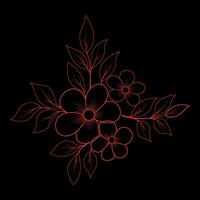 silueta flor ramo de flores negro color solamente vector