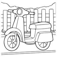 Transport coloring pages for kids vector