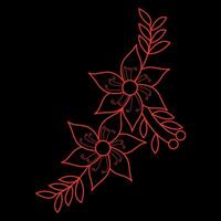 Hand drawn simple flower outline vector