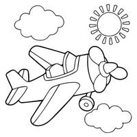 Hand drawn airplane outline illustration vector