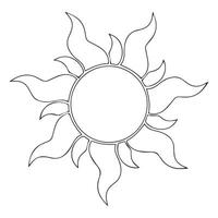 Hand drawn sun outline illustration vector
