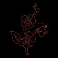 Hand drawn simple flower outline vector