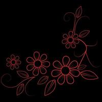 Hand drawn simple flower outline illustration vector