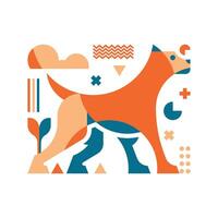 ilustración 86 geométrico perro moderno obra de arte para mascota club o mascota comunidades vector