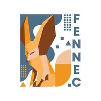 ilustración 84 geométrico o poligonal fennec zorro vector