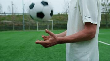 Teenager Hands Move The Soccer Ball video