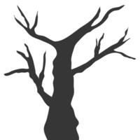 silhouette tree leafless. silhouette tree flat illustration. element tree with flat design style vector