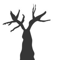 silhouette tree leafless. silhouette tree flat illustration. element tree with flat design style vector