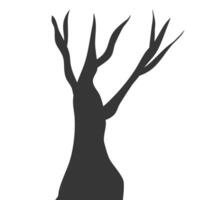 silhouette tree leafless. silhouette tree flat illustration. element tree with flat design style vector