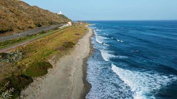 Loneliness Calabria Beach Near The Lighthouse video