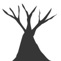 silhouette tree leafless. silhouette tree flat illustration. element tree with flat design style vector