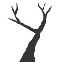 silhouette tree leafless. silhouette tree flat illustration. element tree with flat design style vector