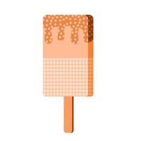 chocolate ice cream with sprinkle topping attached to the melted chocolate and also on the bottom. ice cream illustration element vector