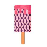 strawberry ice cream sticks topped with sticky sprinkles and melted strawberry. ice cream illustration element vector