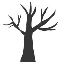 silhouette tree leafless. silhouette tree flat illustration. element tree with flat design style vector