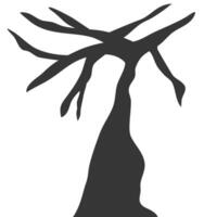 silueta árbol sin hojas silueta árbol plano ilustración. elemento árbol con plano diseño estilo vector