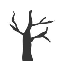 silhouette tree leafless. silhouette tree flat illustration. element tree with flat design style vector