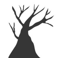 silhouette tree leafless. silhouette tree flat illustration. element tree with flat design style vector