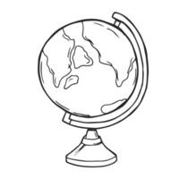 Hand Drawn globe doodle. Side with Australia. Sketch icon. illustration Isolated on white vector