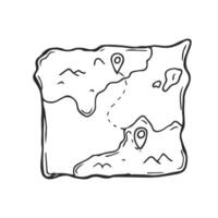 Doodle pirate's treasure map sketch vector