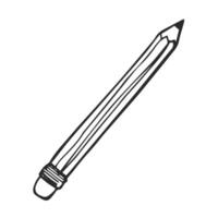 Pencil with a rubber sketch in doodle style vector
