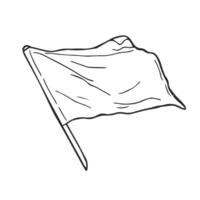 Doodle sketch of flag hand drawn vector