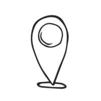 Coordinates Location Point Gps doodle icon vector