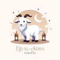 hand drawn illustration for islamic eid al-adha celebration vector