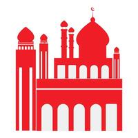 Mosque Outline Illustration On White Background vector