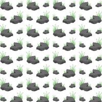 Rock and grass ideal trendy multicolor repeating pattern illustration background design vector