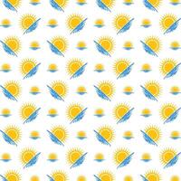Sunrise beach ideal trendy multicolor repeating pattern illustration background design vector