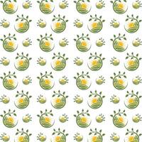 Farm circle usable trendy multicolor repeating pattern illustration background design vector