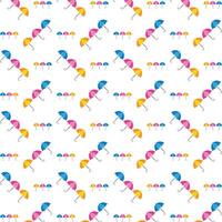 Umbrella cunning trendy multicolor repeating pattern illustration background design vector