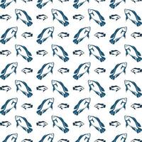 Fish usable trendy multicolor repeating pattern illustration background design vector