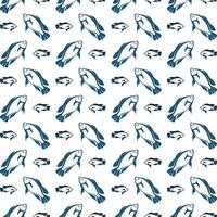 Fish usable trendy multicolor repeating pattern illustration background design vector