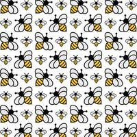 Bee uncommon trendy multicolor repeating pattern illustration background design vector
