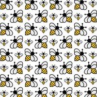 Bee uncommon trendy multicolor repeating pattern illustration background design vector